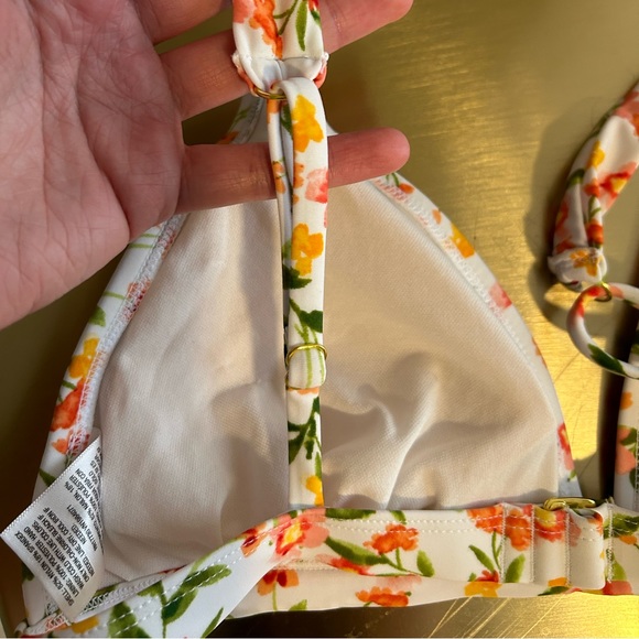 Shade & Shore Pink, Green and White Floral Bikini Top and Bottom Set - Picture 7 of 13